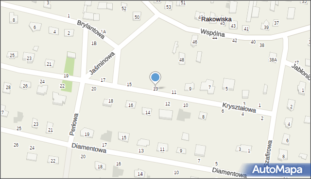 Rakowiska, Kryształowa, 13, mapa Rakowiska