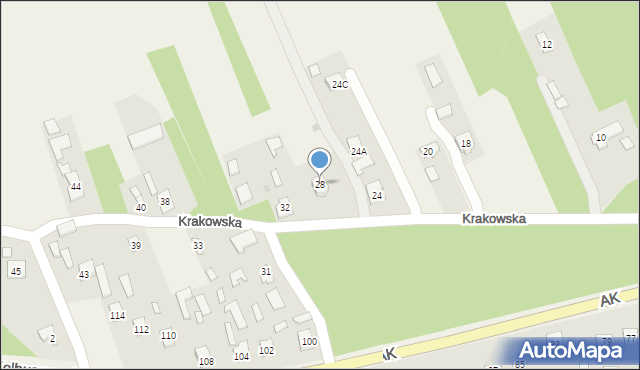 Raniżów, Krakowska, 28, mapa Raniżów