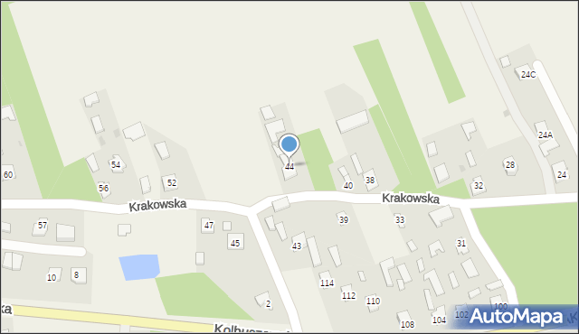 Raniżów, Krakowska, 44, mapa Raniżów