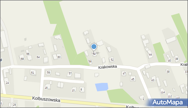 Raniżów, Krakowska, 54, mapa Raniżów