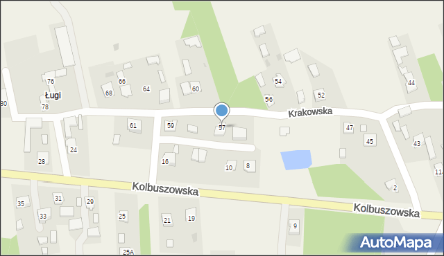 Raniżów, Krakowska, 57, mapa Raniżów