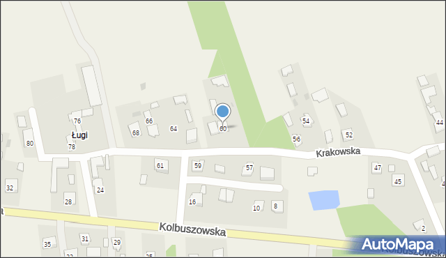 Raniżów, Krakowska, 60, mapa Raniżów