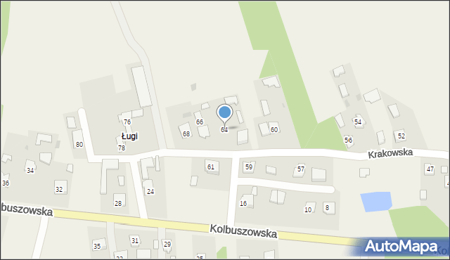 Raniżów, Krakowska, 64, mapa Raniżów