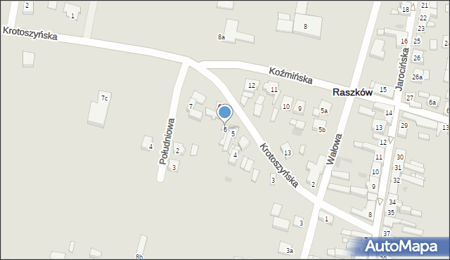 Raszków, Krotoszyńska, 6, mapa Raszków