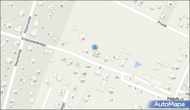 Reguły, Kraszewskiego Józefa Ignacego, 14, mapa Reguły