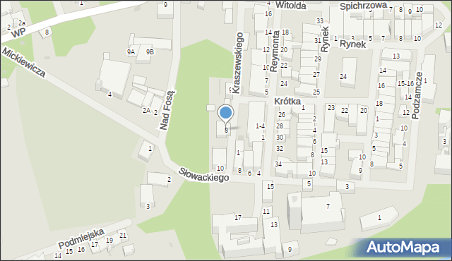 Reszel, Kraszewskiego Józefa Ignacego, 8, mapa Reszel
