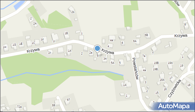 Rogów, Krzywa, 3, mapa Rogów