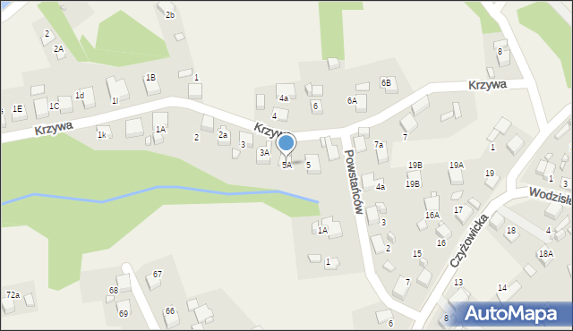 Rogów, Krzywa, 5A, mapa Rogów