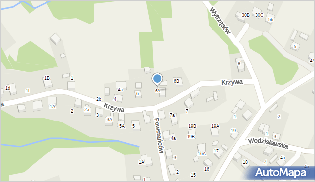 Rogów, Krzywa, 6A, mapa Rogów