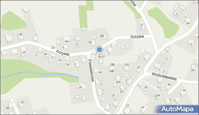 Rogów, Krzywa, 7a, mapa Rogów