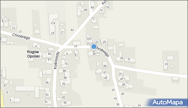 Rogów Opolski, Króla Bolesława Chrobrego, 10, mapa Rogów Opolski