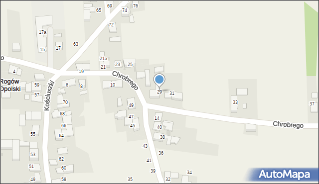 Rogów Opolski, Króla Bolesława Chrobrego, 29, mapa Rogów Opolski