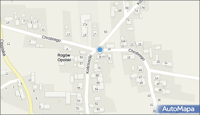 Rogów Opolski, Króla Bolesława Chrobrego, 6, mapa Rogów Opolski