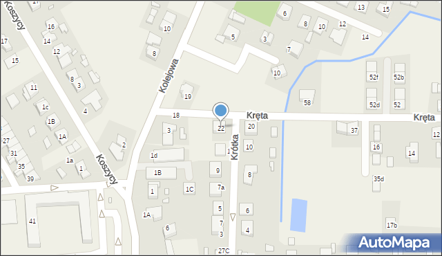 Rokietnica, Kręta, 22, mapa Rokietnica