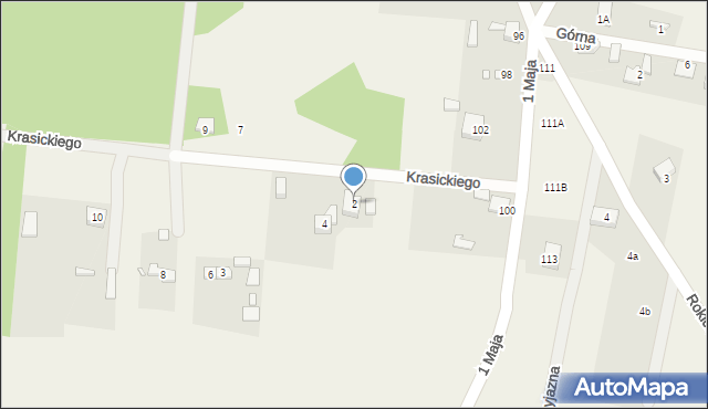 Rokitno Szlacheckie, Krasickiego Ignacego, bp., 2, mapa Rokitno Szlacheckie