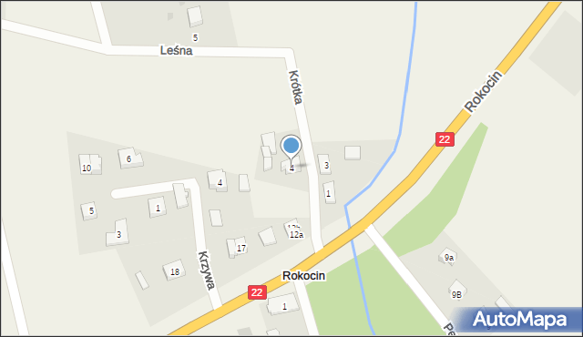 Rokocin, Krótka, 4, mapa Rokocin