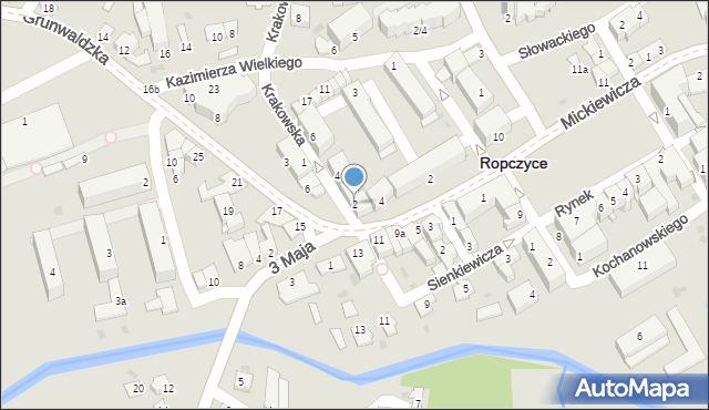 Ropczyce, Krakowska, 2, mapa Ropczyce