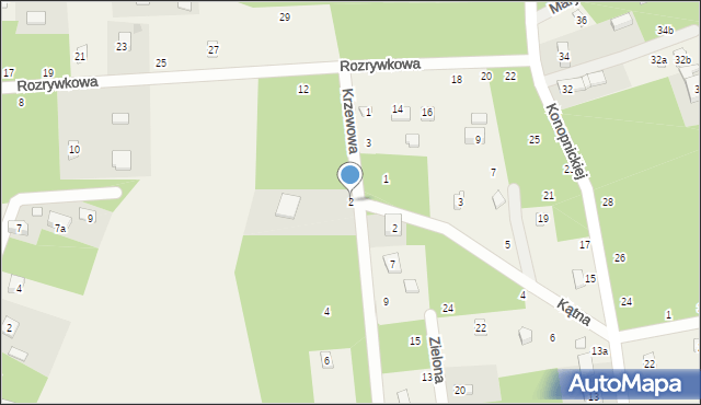 Rosanów, Krzewowa, 2, mapa Rosanów