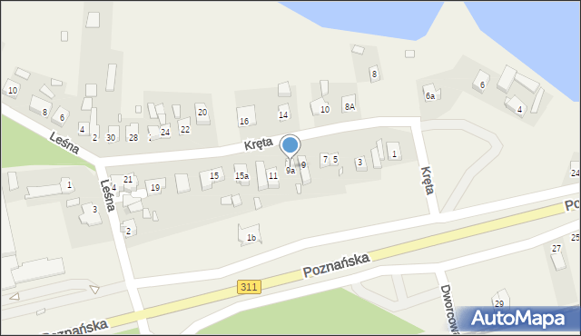 Rosnówko, Kręta, 9a, mapa Rosnówko