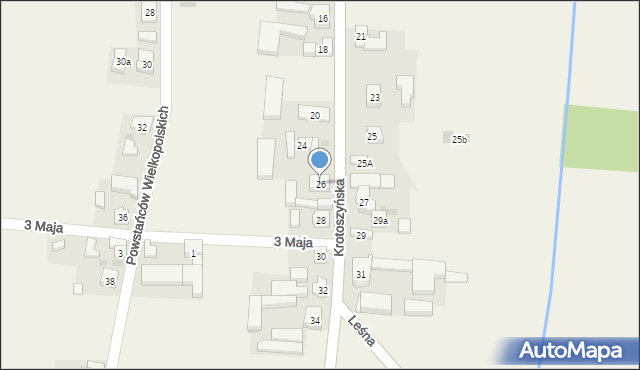 Rozdrażew, Krotoszyńska, 26, mapa Rozdrażew