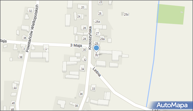 Rozdrażew, Krotoszyńska, 31, mapa Rozdrażew