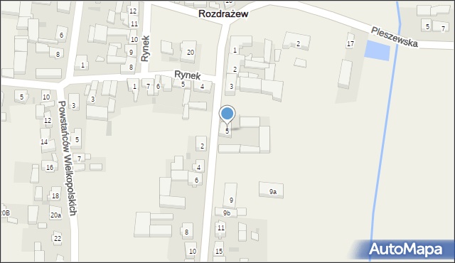 Rozdrażew, Krotoszyńska, 5, mapa Rozdrażew