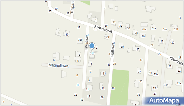 Rożno-Parcele, Krokusowa, 31b, mapa Rożno-Parcele