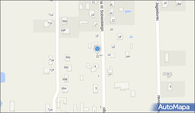 Ruda-Bugaj, Króla Jana III Sobieskiego, 11, mapa Ruda-Bugaj