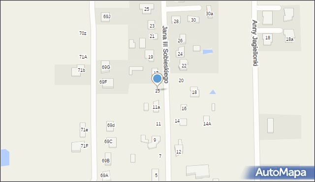 Ruda-Bugaj, Króla Jana III Sobieskiego, 15, mapa Ruda-Bugaj