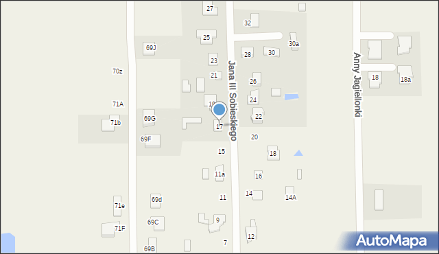 Ruda-Bugaj, Króla Jana III Sobieskiego, 17, mapa Ruda-Bugaj