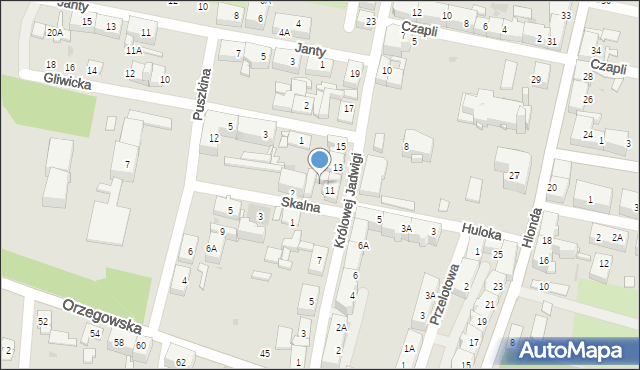 Ruda Śląska, Królowej Jadwigi, 107, mapa Rudy Śląskiej