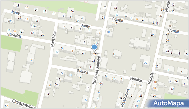 Ruda Śląska, Królowej Jadwigi, 15, mapa Rudy Śląskiej