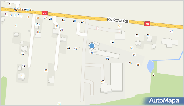 Rudawa, Krakowska, 58, mapa Rudawa