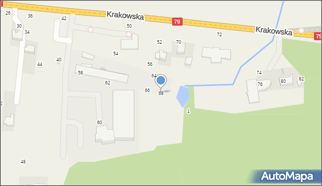 Rudawa, Krakowska, 68, mapa Rudawa