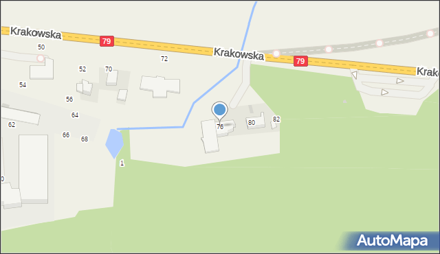 Rudawa, Krakowska, 76, mapa Rudawa