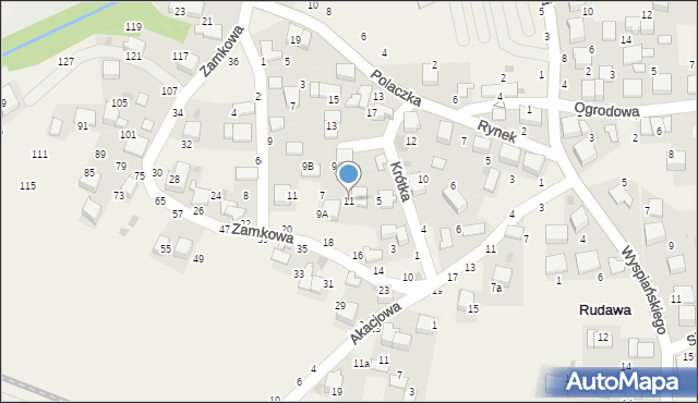 Rudawa, Krótka, 11, mapa Rudawa