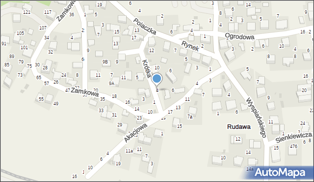 Rudawa, Krótka, 4, mapa Rudawa