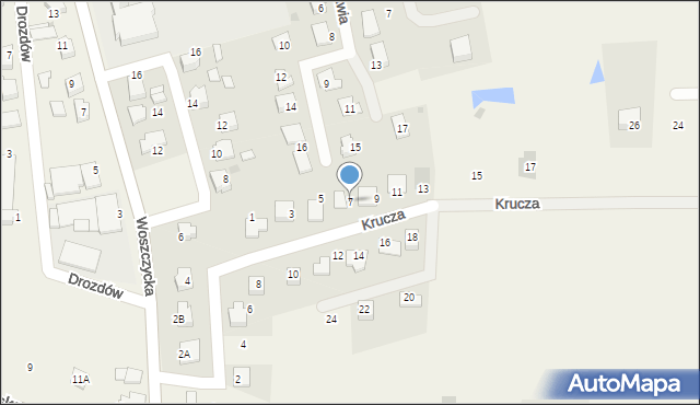 Rudziczka, Krucza, 7, mapa Rudziczka