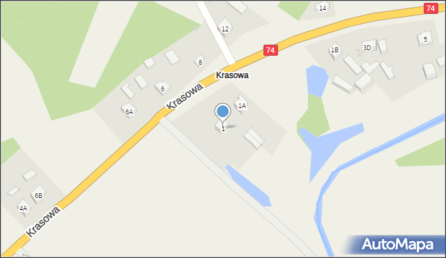 Rusiec, Krasowa, 1, mapa Rusiec