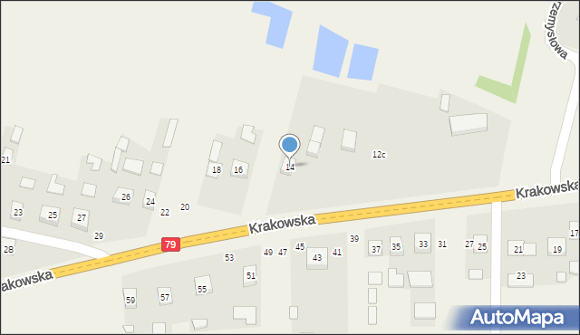 Ruszcza, Krakowska, 14, mapa Ruszcza