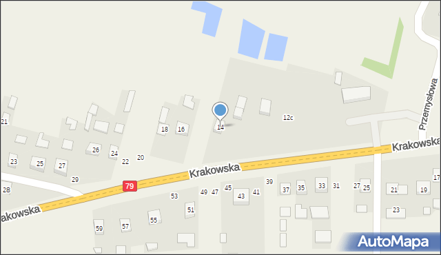 Ruszcza, Krakowska, 14, mapa Ruszcza