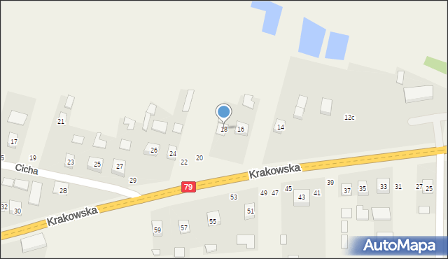 Ruszcza, Krakowska, 18, mapa Ruszcza