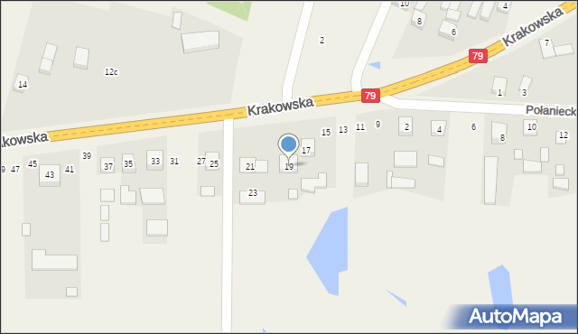 Ruszcza, Krakowska, 19, mapa Ruszcza