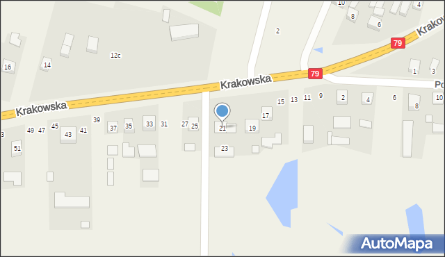 Ruszcza, Krakowska, 21, mapa Ruszcza