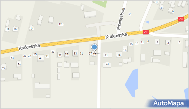 Ruszcza, Krakowska, 25, mapa Ruszcza