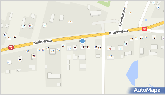 Ruszcza, Krakowska, 33, mapa Ruszcza