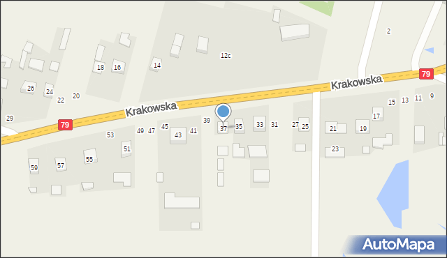 Ruszcza, Krakowska, 37, mapa Ruszcza