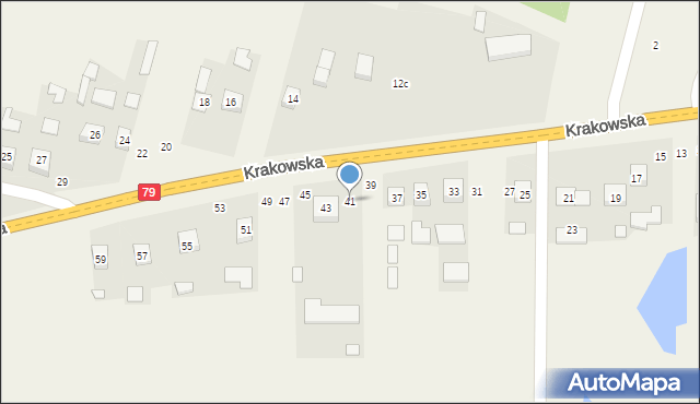 Ruszcza, Krakowska, 41, mapa Ruszcza