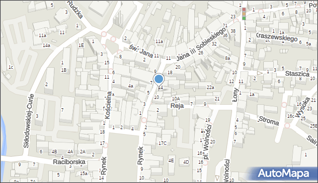 Rybnik, Króla Jana III Sobieskiego, 12, mapa Rybnika