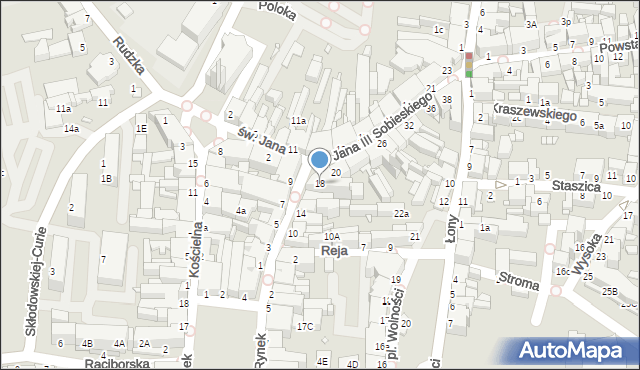 Rybnik, Króla Jana III Sobieskiego, 18, mapa Rybnika